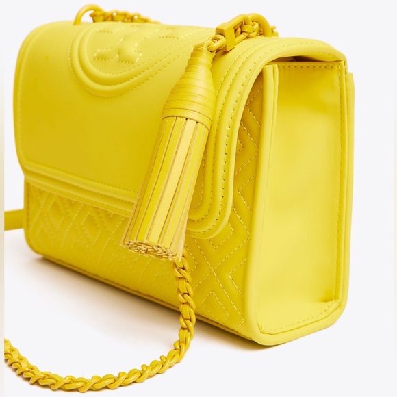 Tory Burch Yellow Orchid Fleming Matte Small Convertible Crossbody Shoulder Bag - Picture 2 of 11